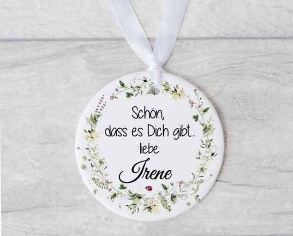 Erinnerungsanhänger Keramik Anhänger Danksagung personalisiert Geschenk Muttertag Schön dass es dich gibt von Lüttentüddel®